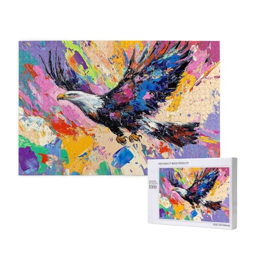 Adler Puzzle 1500 Teile Erwachsene, 5D DIY Farbe Puzzle Design für Erwachsene und Kinder ab 5 Jahren, HD Farbe Puzzel mit Geschenkbox Verpackung for Zimmer Deko Wohnzimmer, Geschenke für Frauen -1140 von Wjffnzbz