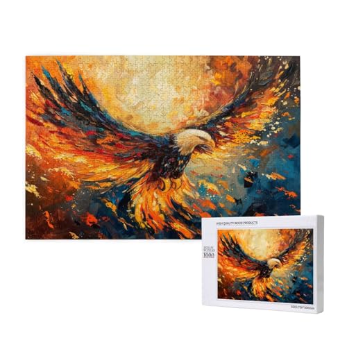 Adler Puzzle 1500 Teile Erwachsene, DIY Fantasie Puzzle Design für Erwachsene und Kinder ab 5 Jahren, HD Farbe Puzzel mit Geschenkbox Verpackung for Zimmer Deko Wohnzimmer, Geschenke für Frauen -805 von Wjffnzbz