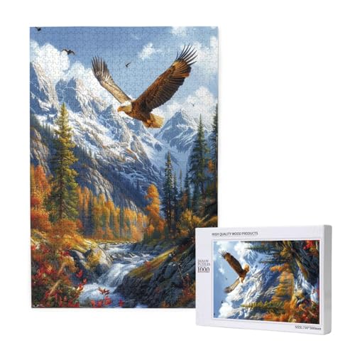 Adler Puzzle 300 Teile Erwachsene, 5D DIY Gebirge Puzzle Design für Erwachsene und Kinder ab 5 Jahren, HD Farbe Puzzel mit Geschenkbox Verpackung for Zimmer Deko Wohnzimmer, Geschenke für Frauen -7817 von Wjffnzbz