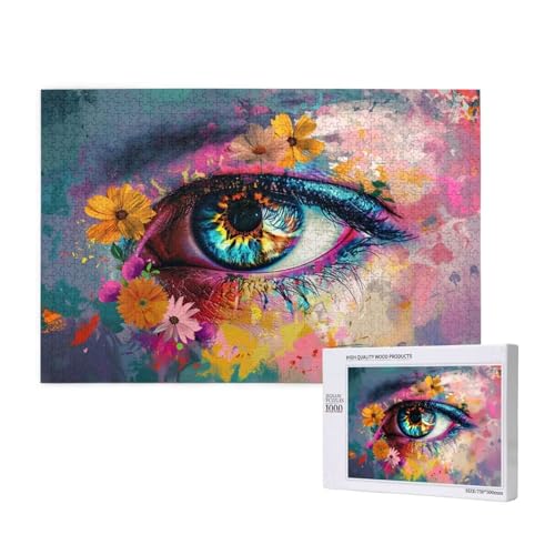 Auge Puzzle 500 Teile Erwachsene, DIY Blume Puzzle Design für Erwachsene und Kinder ab 5 Jahren, HD Farbe Puzzel mit Geschenkbox Verpackung for Wand Zimmer Deko Wohnzimmer, Geschenke für Frauen -1603 von Wjffnzbz