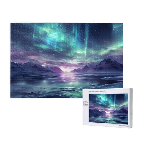 Aurora Puzzle 1000 Teile Erwachsene, Landschaft Puzzle Design für Erwachsene und Kinder ab 5 Jahren, HD Farbe Puzzel mit Geschenkbox Verpackung for Zimmer Deko Wohnzimmer, Geschenke für Frauen -1319 von Wjffnzbz