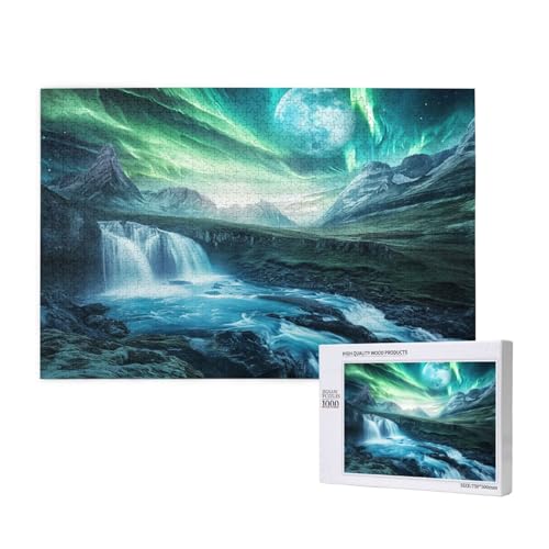 Aurora Puzzle 300 Teile Erwachsene, 5D DIY Fallen Puzzle Design für Erwachsene und Kinder ab 5 Jahren, HD Farbe Puzzel mit Geschenkbox Verpackung for Zimmer Deko Wohnzimmer, Geschenke für Frauen -737 von Wjffnzbz