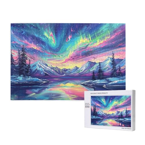 Aurora Puzzle 500 Teile Erwachsene, 5D DIY Gebirge Puzzle Design für Erwachsene und Kinder ab 5 Jahren, HD Farbe Puzzel mit Geschenkbox Verpackung for Zimmer Deko Wohnzimmer, Geschenke für Frauen -113 von Wjffnzbz