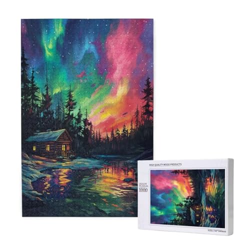 Aurora Puzzle 500 Teile Erwachsene, 5D DIY Kabine Puzzle Design für Erwachsene und Kinder ab 5 Jahren, HD Farbe Puzzel mit Geschenkbox Verpackung for Zimmer Deko Wohnzimmer, Geschenke für Frauen -9773 von Wjffnzbz