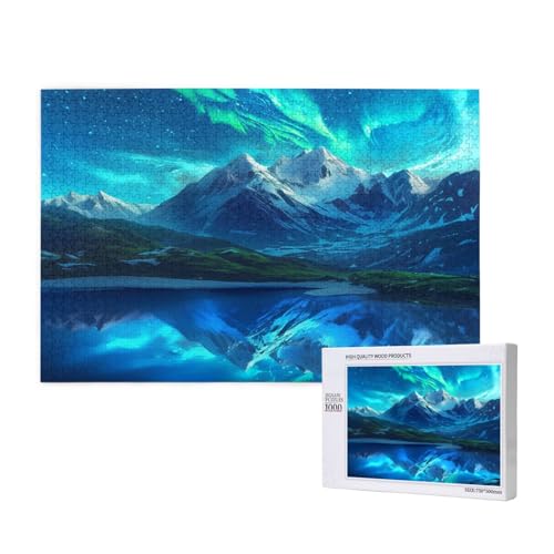 Aurora Puzzle 500 Teile Erwachsene, Schneeberg Puzzle Design für Erwachsene und Kinder ab 5 Jahren, HD Farbe Puzzel mit Geschenkbox Verpackung for Zimmer Deko Wohnzimmer, Geschenke für Frauen -1303 von Wjffnzbz