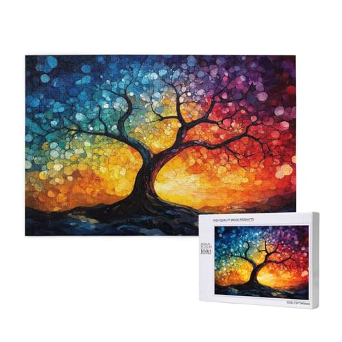 Baum Puzzle 1000 Teile Erwachsene, 5D DIY Fantasie Puzzle Design für Erwachsene und Kinder ab 5 Jahren, HD Farbe Puzzel mit Geschenkbox Verpackung for Zimmer Deko Wohnzimmer, Geschenke für Frauen -204 von Wjffnzbz