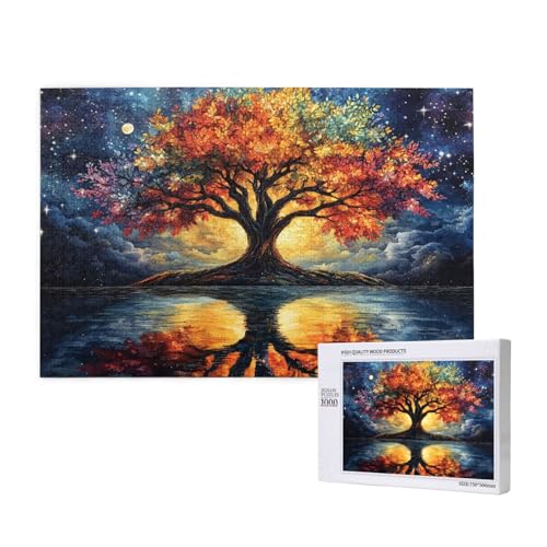 Baum Puzzle 1500 Teile Erwachsene, 5D DIY Fantasie Puzzle Design für Erwachsene und Kinder ab 5 Jahren, HD Farbe Puzzel mit Geschenkbox Verpackung for Zimmer Deko Wohnzimmer, Geschenke für Frauen -350 von Wjffnzbz