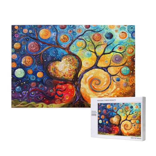 Baum Puzzle 300 Teile Erwachsene, 5D DIY Abstrakt Puzzle Design für Erwachsene und Kinder ab 5 Jahren, HD Farbe Puzzel mit Geschenkbox Verpackung for Zimmer Deko Wohnzimmer, Geschenke für Frauen -4457 von Wjffnzbz