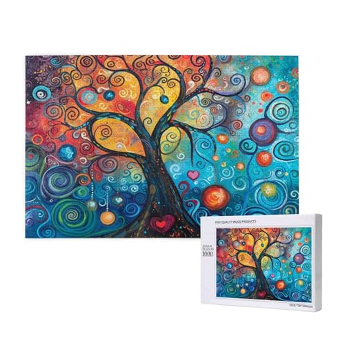 Baum Puzzle 300 Teile Erwachsene, 5D DIY Abstrakt Puzzle Design für Erwachsene und Kinder ab 5 Jahren, HD Farbe Puzzel mit Geschenkbox Verpackung for Zimmer Deko Wohnzimmer, Geschenke für Frauen -4457 von Wjffnzbz