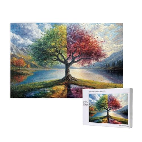 Baum Puzzle 300 Teile Erwachsene, 5D DIY Fantasie Puzzle Design für Erwachsene und Kinder ab 5 Jahren, HD Farbe Puzzel mit Geschenkbox Verpackung for Zimmer Deko Wohnzimmer, Geschenke für Frauen -2257 von Wjffnzbz