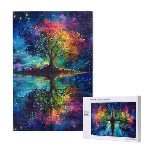 Baum Puzzle 300 Teile Erwachsene, DIY Farbe Puzzle Design für Erwachsene und Kinder ab 5 Jahren, HD Farbe Puzzel mit Geschenkbox Verpackung for Wand Zimmer Deko Wohnzimmer, Geschenke für Frauen -9237 von Wjffnzbz