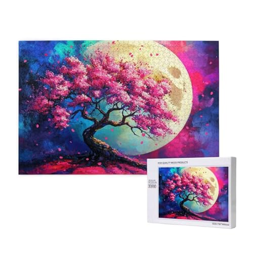 Baum Puzzle 500 Teile Erwachsene, DIY Mond Puzzle Design für Erwachsene und Kinder ab 5 Jahren, HD Farbe Puzzel mit Geschenkbox Verpackung for Wand Zimmer Deko Wohnzimmer, Geschenke für Frauen -3468 von Wjffnzbz