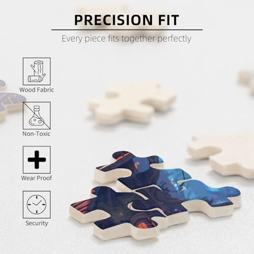 Baumhaus Puzzle 300 Teile Erwachsene, 5D DIY Pilz Puzzle Design für Erwachsene und Kinder ab 5 Jahren, HD Farbe Puzzel mit Geschenkbox Verpackung for Zimmer Deko Wohnzimmer, Geschenke für Frauen -7147 von Wjffnzbz