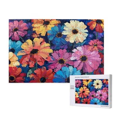 Blume Puzzle 1000 Teile Erwachsene, 5D DIY Farbe Puzzle Design für Erwachsene und Kinder ab 5 Jahren, HD Farbe Puzzel mit Geschenkbox Verpackung for Zimmer Deko Wohnzimmer, Geschenke für Frauen -39 von Wjffnzbz