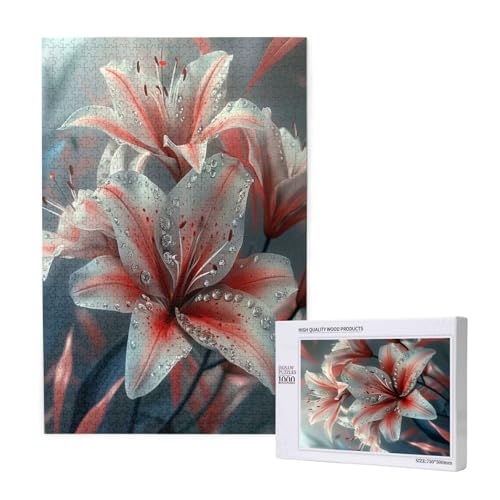 Blume Puzzle 1000 Teile Erwachsene, 5D DIY Kunst Puzzle Design für Erwachsene und Kinder ab 5 Jahren, HD Farbe Puzzel mit Geschenkbox Verpackung for Zimmer Deko Wohnzimmer, Geschenke für Frauen -7259 von Wjffnzbz