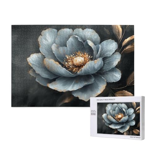 Blume Puzzle 1000 Teile Erwachsene, DIY Pfingstrose Puzzle Design für Erwachsene und Kinder ab 5 Jahren, HD Farbe Puzzel mit Geschenkbox Verpackung for Zimmer Deko Wohnzimmer, Geschenke für Frauen -4 von Wjffnzbz