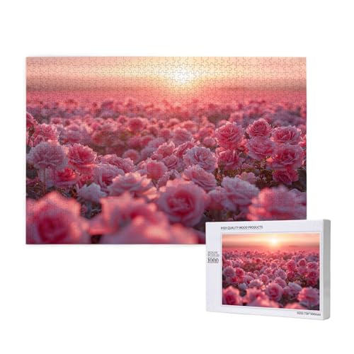 Blume Puzzle 1000 Teile Erwachsene, DIY Rosa Puzzle Design für Erwachsene und Kinder ab 5 Jahren, HD Farbe Puzzel mit Geschenkbox Verpackung for Wand Zimmer Deko Wohnzimmer, Geschenke für Frauen -1479 von Wjffnzbz