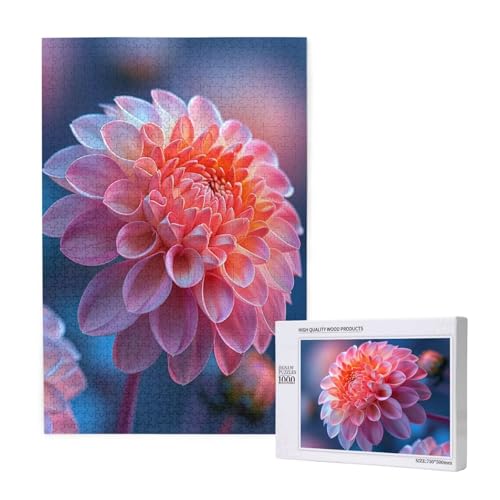 Blume Puzzle 1000 Teile Erwachsene, DIY Rosa Puzzle Design für Erwachsene und Kinder ab 5 Jahren, HD Farbe Puzzel mit Geschenkbox Verpackung for Wand Zimmer Deko Wohnzimmer, Geschenke für Frauen -7739 von Wjffnzbz