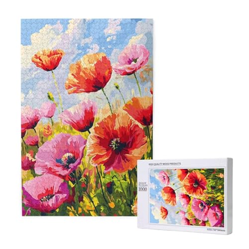 Blume Puzzle 1500 Teile Erwachsene, 5D DIY Farbe Puzzle Design für Erwachsene und Kinder ab 5 Jahren, HD Farbe Puzzel mit Geschenkbox Verpackung for Zimmer Deko Wohnzimmer, Geschenke für Frauen -6555 von Wjffnzbz