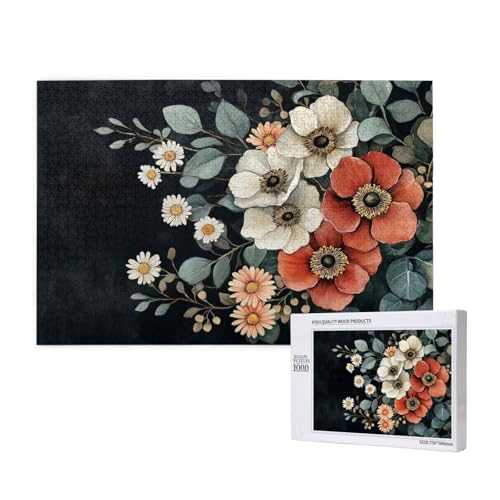 Blume Puzzle 300 Teile Erwachsene, DIY Kunst Puzzle Design für Erwachsene und Kinder ab 5 Jahren, HD Farbe Puzzel mit Geschenkbox Verpackung for Wand Zimmer Deko Wohnzimmer, Geschenke für Frauen -2087 von Wjffnzbz