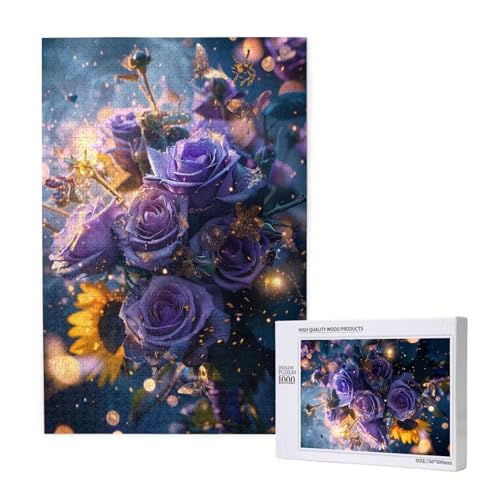 Blume Puzzle 300 Teile Erwachsene, DIY Lila Puzzle Design für Erwachsene und Kinder ab 5 Jahren, HD Farbe Puzzel mit Geschenkbox Verpackung for Wand Zimmer Deko Wohnzimmer, Geschenke für Frauen -8352 von Wjffnzbz