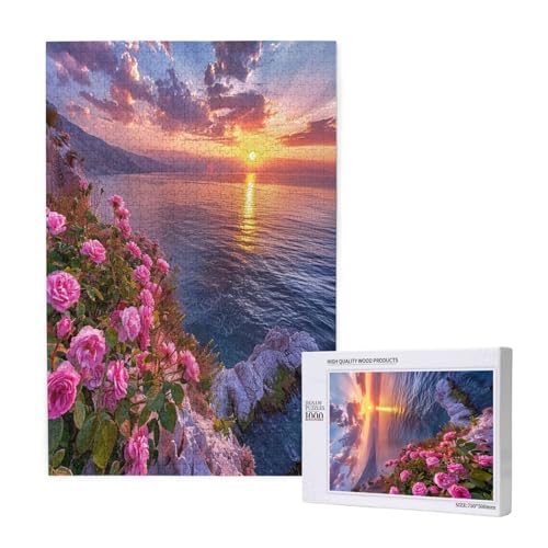 Blume Puzzle 300 Teile Erwachsene, Sonnenuntergang Puzzle Design für Erwachsene und Kinder ab 5 Jahren, Farbe Puzzel mit Geschenkbox Verpackung for Zimmer Deko Wohnzimmer, Geschenke für Frauen -9112 von Wjffnzbz