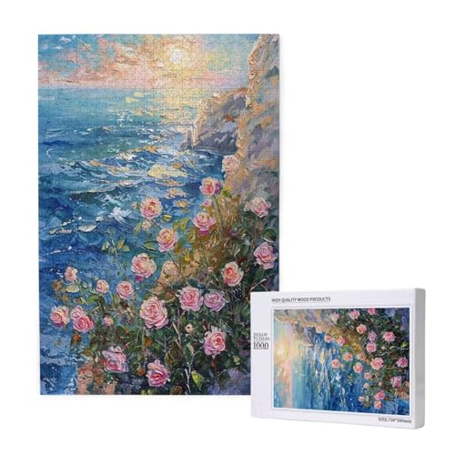 Blume Puzzle 300 Teile Erwachsene, Sonnenuntergang Puzzle Design für Erwachsene und Kinder ab 5 Jahren, Farbe Puzzel mit Geschenkbox Verpackung for Zimmer Deko Wohnzimmer, Geschenke für Frauen -9117 von Wjffnzbz