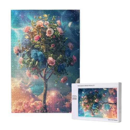 Blume Puzzle 500 Teile Erwachsene, DIY Baum Puzzle Design für Erwachsene und Kinder ab 5 Jahren, HD Farbe Puzzel mit Geschenkbox Verpackung for Wand Zimmer Deko Wohnzimmer, Geschenke für Frauen -7043 von Wjffnzbz