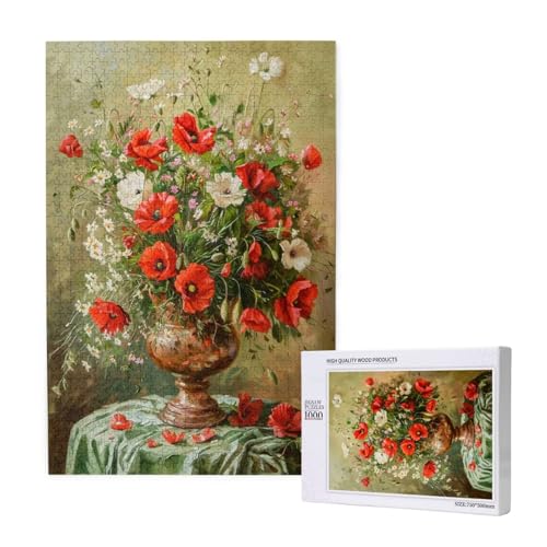 Blume Puzzle 500 Teile Erwachsene, DIY Kunst Puzzle Design für Erwachsene und Kinder ab 5 Jahren, HD Farbe Puzzel mit Geschenkbox Verpackung for Wand Zimmer Deko Wohnzimmer, Geschenke für Frauen -9048 von Wjffnzbz