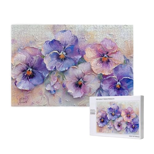 Blume Puzzle 500 Teile Erwachsene, DIY Lila Puzzle Design für Erwachsene und Kinder ab 5 Jahren, HD Farbe Puzzel mit Geschenkbox Verpackung for Wand Zimmer Deko Wohnzimmer, Geschenke für Frauen -3173 von Wjffnzbz