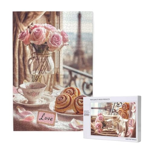 Blume Puzzle 500 Teile Erwachsene, DIY Rosa Puzzle Design für Erwachsene und Kinder ab 5 Jahren, HD Farbe Puzzel mit Geschenkbox Verpackung for Wand Zimmer Deko Wohnzimmer, Geschenke für Frauen -9748 von Wjffnzbz