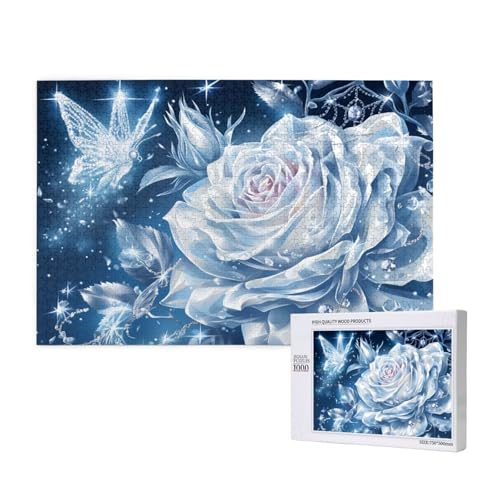 Blume Puzzle 500 Teile Erwachsene, Schmetterling Puzzle Design für Erwachsene und Kinder ab 5 Jahren, HD Farbe Puzzel mit Geschenkbox Verpackung for Zimmer Deko Wohnzimmer, Geschenke für Frauen -393 von Wjffnzbz