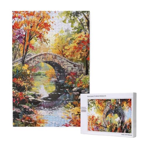 Brücke Puzzle 500 Teile Erwachsene, DIY Bach Puzzle Design für Erwachsene und Kinder ab 5 Jahren, HD Farbe Puzzel mit Geschenkbox Verpackung for Wand Zimmer Deko Wohnzimmer, Geschenke für Frauen -9908 von Wjffnzbz