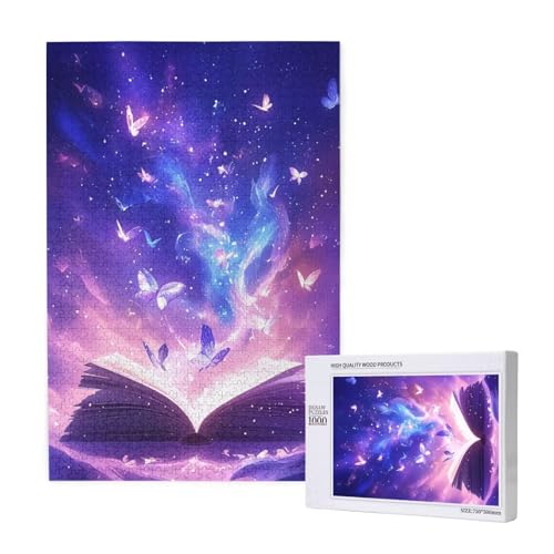 Buch Puzzle 1000 Teile Erwachsene, Schmetterling Puzzle Design für Erwachsene und Kinder ab 5 Jahren, HD Farbe Puzzel mit Geschenkbox Verpackung for Zimmer Deko Wohnzimmer, Geschenke für Frauen -8644 von Wjffnzbz