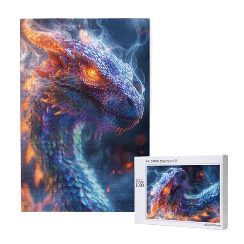 Drachen Puzzle 300 Teile Erwachsene, 5D DIY Kunst Puzzle Design für Erwachsene und Kinder ab 5 Jahren, HD Farbe Puzzel mit Geschenkbox Verpackung for Zimmer Deko Wohnzimmer, Geschenke für Frauen -7957 von Wjffnzbz