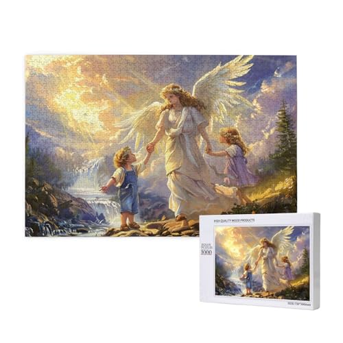 Engel Puzzle 1000 Teile Erwachsene, DIY Kind Puzzle Design für Erwachsene und Kinder ab 5 Jahren, HD Farbe Puzzel mit Geschenkbox Verpackung for Wand Zimmer Deko Wohnzimmer, Geschenke für Frauen -614 von Wjffnzbz