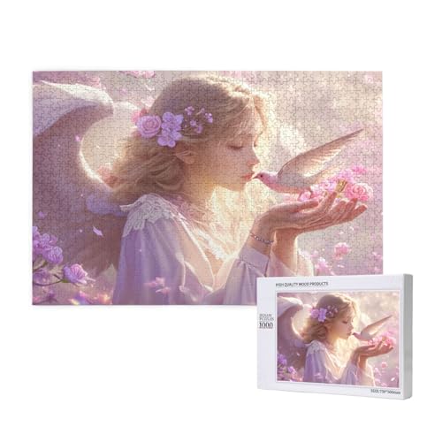 Engel Puzzle 1000 Teile Erwachsene, weiße Taube Puzzle Design für Erwachsene und Kinder ab 5 Jahren, HD Farbe Puzzel mit Geschenkbox Verpackung for Zimmer Deko Wohnzimmer, Geschenke für Frauen -1454 von Wjffnzbz