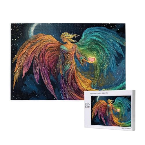 Engel Puzzle 300 Teile Erwachsene, DIY Farbe Puzzle Design für Erwachsene und Kinder ab 5 Jahren, HD Farbe Puzzel mit Geschenkbox Verpackung for Wand Zimmer Deko Wohnzimmer, Geschenke für Frauen -1092 von Wjffnzbz