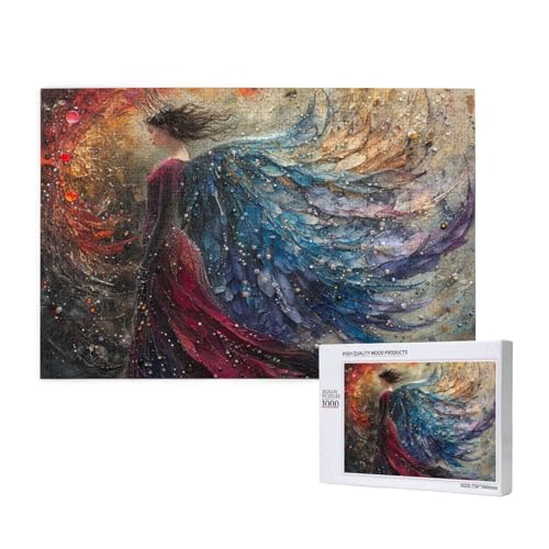 Engel Puzzle 500 Teile Erwachsene, DIY Fantasie Puzzle Design für Erwachsene und Kinder ab 5 Jahren, HD Farbe Puzzel mit Geschenkbox Verpackung for Zimmer Deko Wohnzimmer, Geschenke für Frauen -1373 von Wjffnzbz