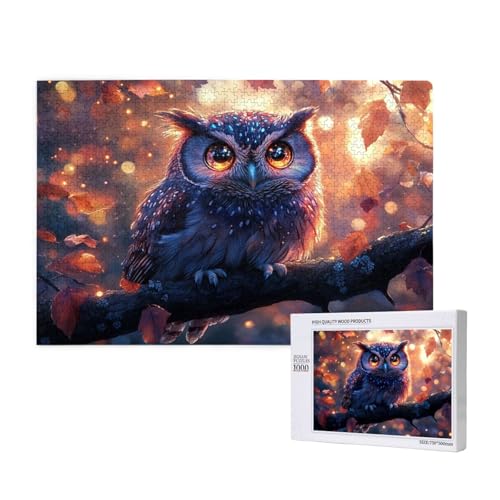 Eule Puzzle 1000 Teile Erwachsene, DIY Baum Puzzle Design für Erwachsene und Kinder ab 5 Jahren, HD Farbe Puzzel mit Geschenkbox Verpackung for Wand Zimmer Deko Wohnzimmer, Geschenke für Frauen -319 von Wjffnzbz