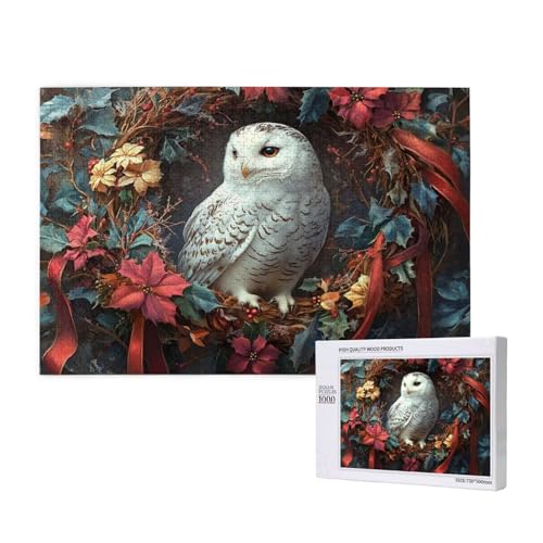 Eule Puzzle 1000 Teile Erwachsene, DIY Blume Puzzle Design für Erwachsene und Kinder ab 5 Jahren, HD Farbe Puzzel mit Geschenkbox Verpackung for Wand Zimmer Deko Wohnzimmer, Geschenke für Frauen -1729 von Wjffnzbz