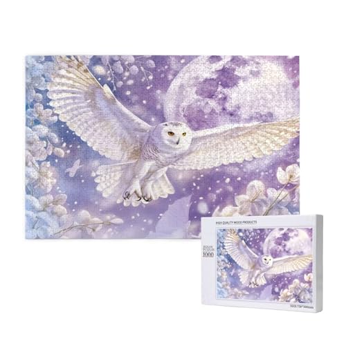 Eule Puzzle 500 Teile Erwachsene, 5D DIY Mond Puzzle Design für Erwachsene und Kinder ab 5 Jahren, HD Farbe Puzzel mit Geschenkbox Verpackung for Wand Zimmer Deko Wohnzimmer, Geschenke für Frauen -528 von Wjffnzbz