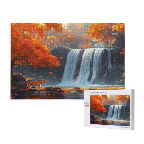 Fallen Puzzle 1000 Teile Erwachsene, 5D DIY Baum Puzzle Design für Erwachsene und Kinder ab 5 Jahren, HD Farbe Puzzel mit Geschenkbox Verpackung for Zimmer Deko Wohnzimmer, Geschenke für Frauen -1949 von Wjffnzbz