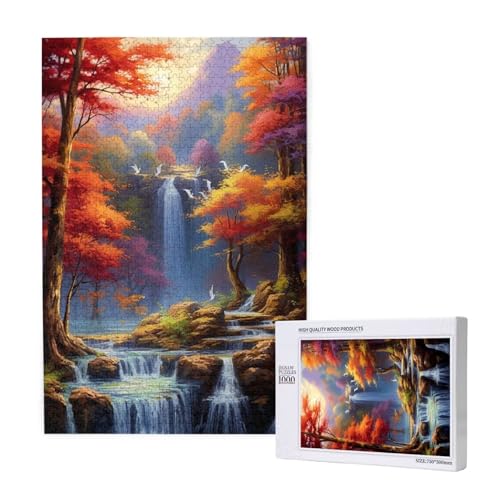 Fallen Puzzle 1000 Teile Erwachsene, 5D DIY Baum Puzzle Design für Erwachsene und Kinder ab 5 Jahren, HD Farbe Puzzel mit Geschenkbox Verpackung for Zimmer Deko Wohnzimmer, Geschenke für Frauen -5479 von Wjffnzbz