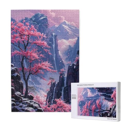 Fallen Puzzle 1000 Teile Erwachsene, 5D DIY Blume Puzzle Design für Erwachsene und Kinder ab 5 Jahren, HD Farbe Puzzel mit Geschenkbox Verpackung for Zimmer Deko Wohnzimmer, Geschenke für Frauen -7429 von Wjffnzbz