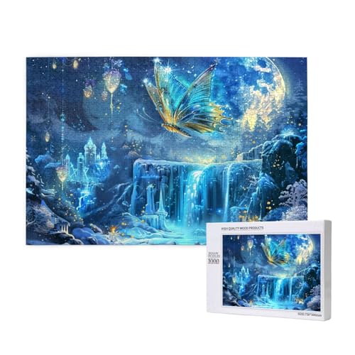 Fallen Puzzle 1000 Teile Erwachsene, Schmetterling Puzzle Design für Erwachsene und Kinder ab 5 Jahren, Farbe Puzzel mit Geschenkbox Verpackung for Zimmer Deko Wohnzimmer, Geschenke für Frauen -914 von Wjffnzbz