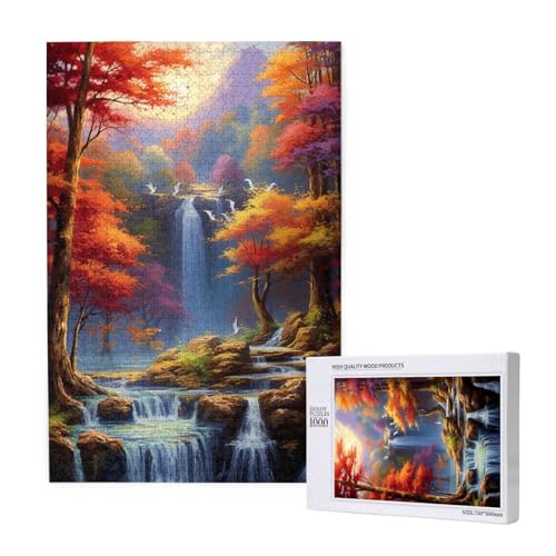 Fallen Puzzle 1500 Teile Erwachsene, 5D DIY Baum Puzzle Design für Erwachsene und Kinder ab 5 Jahren, HD Farbe Puzzel mit Geschenkbox Verpackung for Zimmer Deko Wohnzimmer, Geschenke für Frauen -5480 von Wjffnzbz