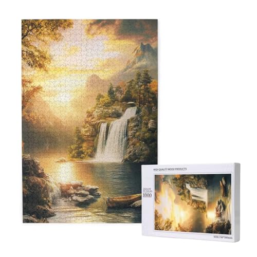 Fallen Puzzle 1500 Teile Erwachsene, DIY Sonnenuntergang Puzzle Design für Erwachsene und Kinder ab 5 Jahren, Puzzel mit Geschenkbox Verpackung for Zimmer Deko Wohnzimmer, Geschenke für Frauen -5795 von Wjffnzbz