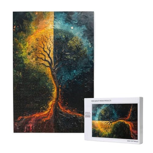 Fantasie Puzzle 300 Teile Erwachsene, 5D DIY Baum Puzzle Design für Erwachsene und Kinder ab 5 Jahren, HD Farbe Puzzel mit Geschenkbox Verpackung for Zimmer Deko Wohnzimmer, Geschenke für Frauen -7327 von Wjffnzbz