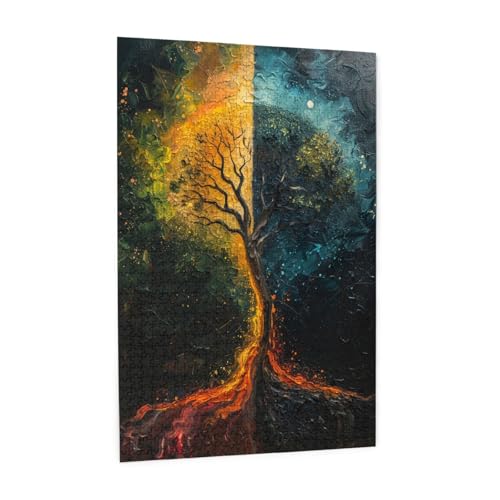 Fantasie Puzzle 500 Teile Erwachsene, 5D DIY Baum Puzzle Design für Erwachsene und Kinder ab 5 Jahren, HD Farbe Puzzel mit Geschenkbox Verpackung for Zimmer Deko Wohnzimmer, Geschenke für Frauen -7328 von Wjffnzbz